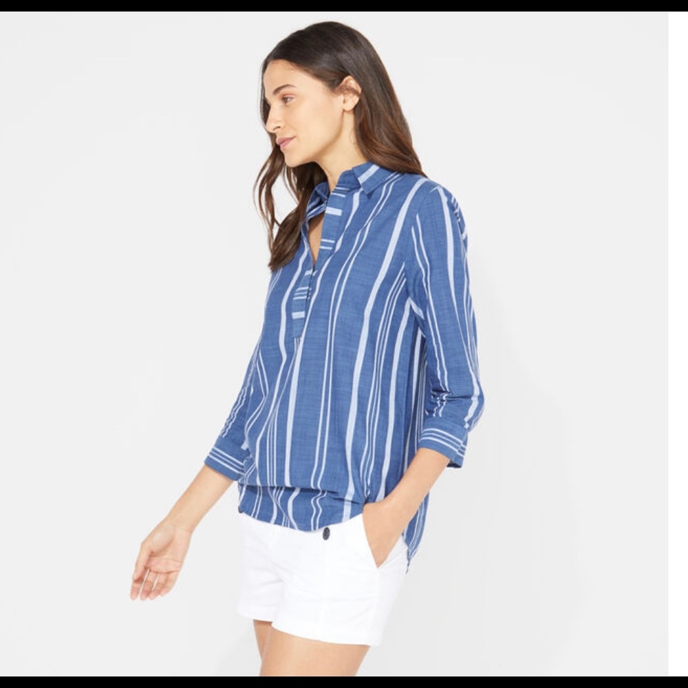 NAUTICA THREE-QUARTER SLEEVE STRIPE POPOVER SHIRT - Picture 3 of 6